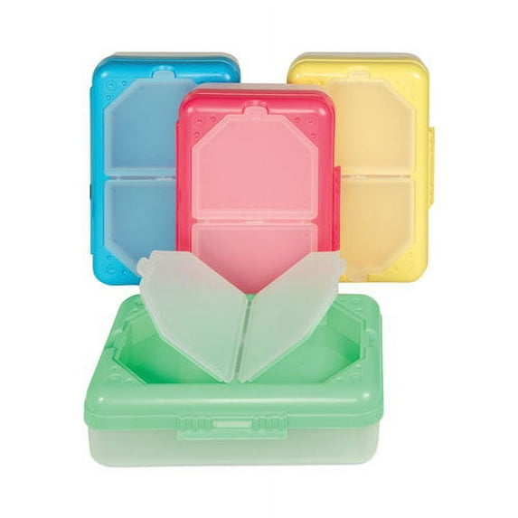 Storage Box, 5.43 x 8.25 x 2.43, Seafoam Green, Seaside Blue, Sunset Red, Sunny Yellow | Bundle of 5 Each