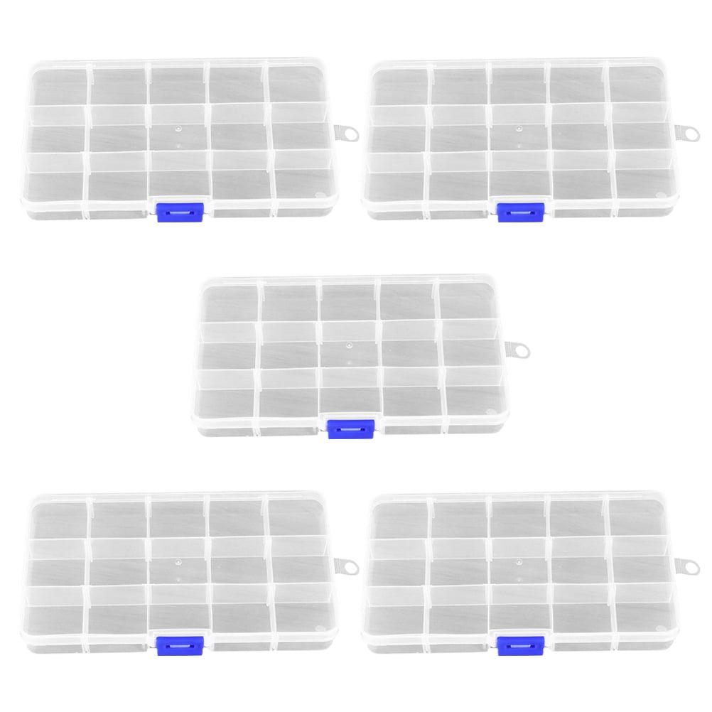 Storage Box 5 Pcs Small Parts Container Grids Plastic Organizer Bins ...