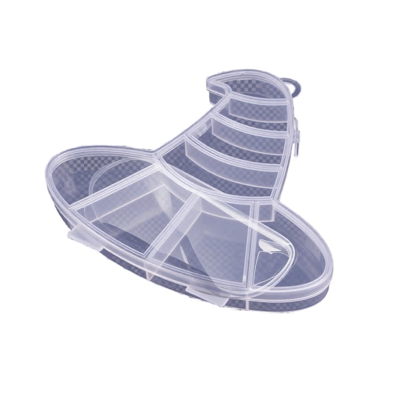 Storage Box Clear Witch Hat Shaped 6 X 6 Inch Compartmentalized Plastic Treat Container for Halloween Party Favors and Snack Organization