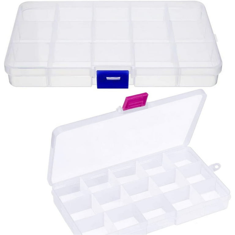 Storage Box with Compartments,Plastic Organiser Box with Lids,Bead  Organizer Boxes with Adjustable Divider Craft Storage Box for Jewelry Beads  Small