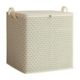 thumbnail image 1 of Storage Box Corrugated Storage Bag Moving Packing Large Capacity Quilt Storage Bag, 110L Corrugated Storage Box with Zipper for Blanket Clothes, Beige M, 1 of 4