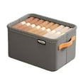thumbnail image 1 of Storage Box, Fabric Storage Basket, Foldable Thickened Non-Woven Fabric Organizer with Reinforced Handle, Large Capacity Clothes Storage Container for Cabinet and Door Space Saving, Khaki Gray, 1 of 6
