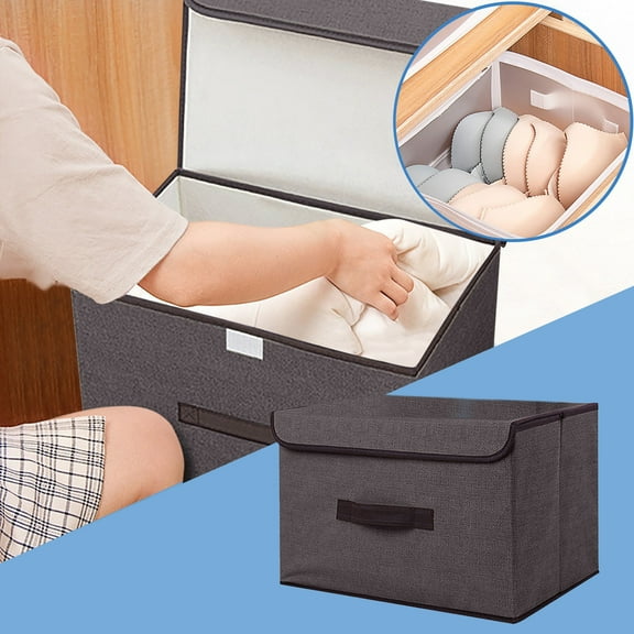 Storage Box Foldable Clothing Sundries Portable Storage Box With Lid Foldable Storage Box Storage Case,C,Nonwovens