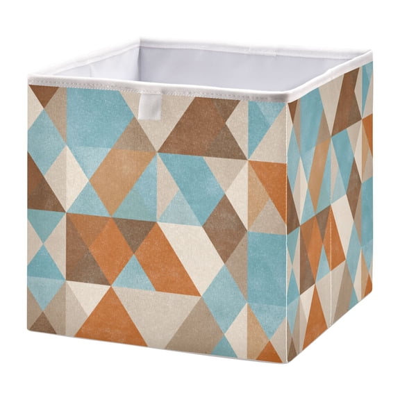Storage Box Foldable Storable and Easy to Assemble 11.02x11.02x11.02 Inches Open Home Storage Bins Closet Storage Bins Terracotta Triangle Geometric Mosaic