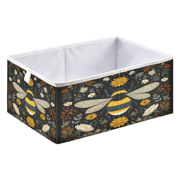 Storage Box Foldable Storable and Easy to Assemble 15.75x10.63x6.96 Inches Open Home Storage Bins Closet Storage Bins Beautiful Bumblebee Illustration