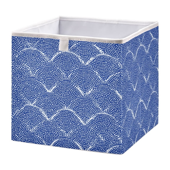 Storage Box Foldable Storable and Easy to Assemble 11.02x11.02x11.02 Inches Open Home Storage Bins Closet Storage Bins Azure Chevron Zigzag Lines