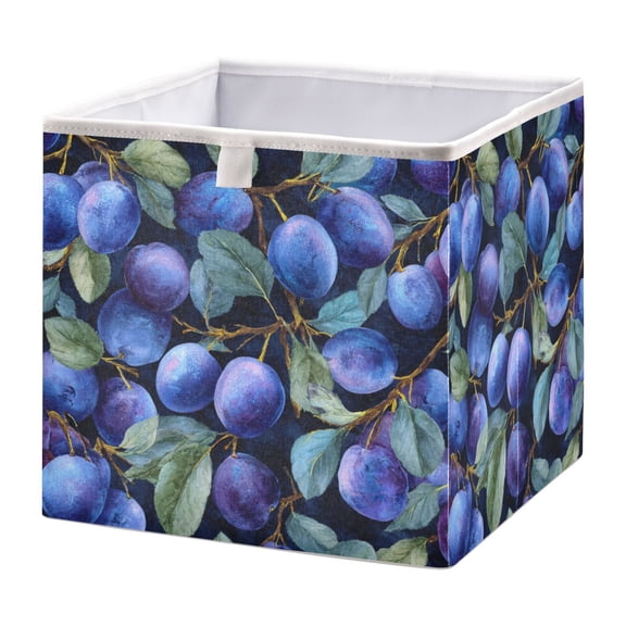 Storage Box Foldable Storable and Easy to Assemble 11.02x11.02x11.02 Inches Open Home Storage Bins Closet Storage Bins Deep Blue Plum