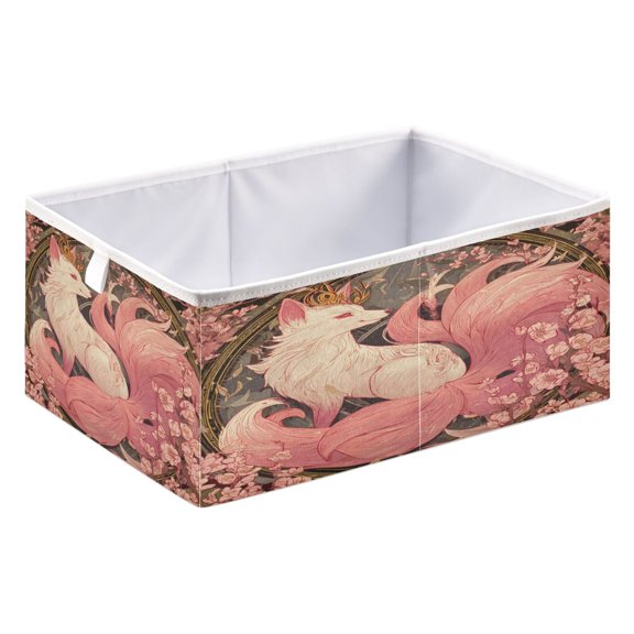 Storage Box Foldable Storable and Easy to Assemble 15.75x10.63x6.96 Inches Open Home Storage Bins Closet Storage Bins A Pink Fox