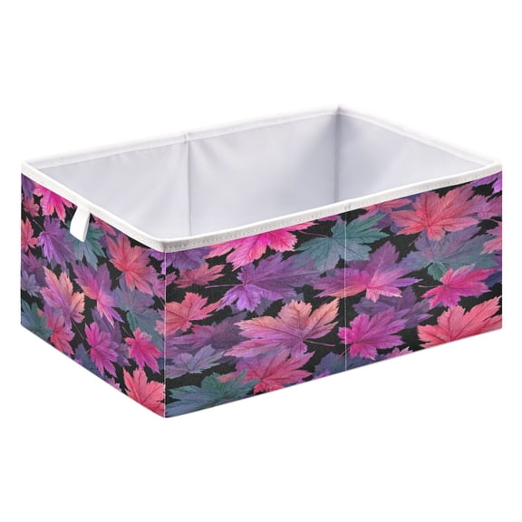 Storage Box Foldable Storable and Easy to Assemble 15.75x10.63x6.96 Inches Open Home Storage Bins Closet Storage Bins Beautiful Pink Maple Leaves