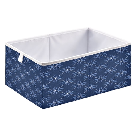 Storage Box Foldable Storable and Easy to Assemble 15.75x10.63x6.96 Inches Open Home Storage Bins Closet Storage Bins Blue Star Pattern