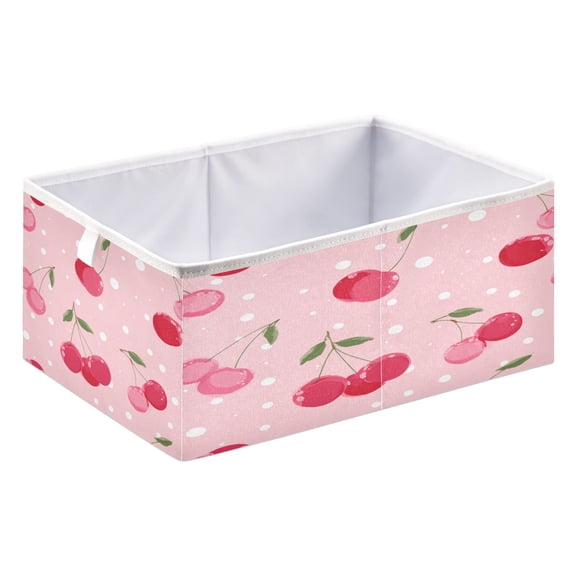 Storage Box Foldable Storable and Easy to Assemble 15.75x10.63x6.96 Inches Open Home Storage Bins Closet Storage Bins Bright Cherry Blossom Pattern