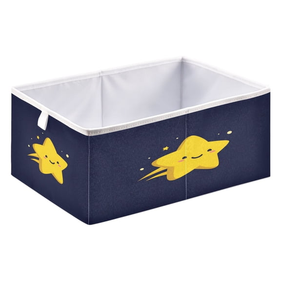 Storage Box Foldable Storable and Easy to Assemble 15.75x10.63x6.96 Inches Open Home Storage Bins Closet Storage Bins Bright Cute Smiling Star