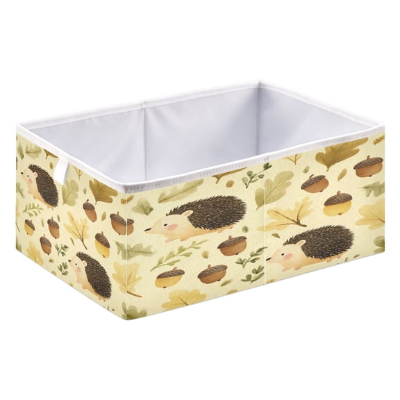 Storage Box Foldable Storable and Easy to Assemble 15.75x10.63x6.96 Inches Open Home Storage Bins Closet Storage Bins Cute Hedgehog Acorn Dots
