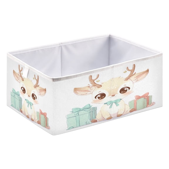 Storage Box Foldable Storable and Easy to Assemble 15.75x10.63x6.96 Inches Open Home Storage Bins Closet Storage Bins Cute Little Deer