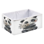Storage Box Foldable Storable and Easy to Assemble 15.75x10.63x6.96 Inches Open Home Storage Bins Closet Storage Bins Cute Panda