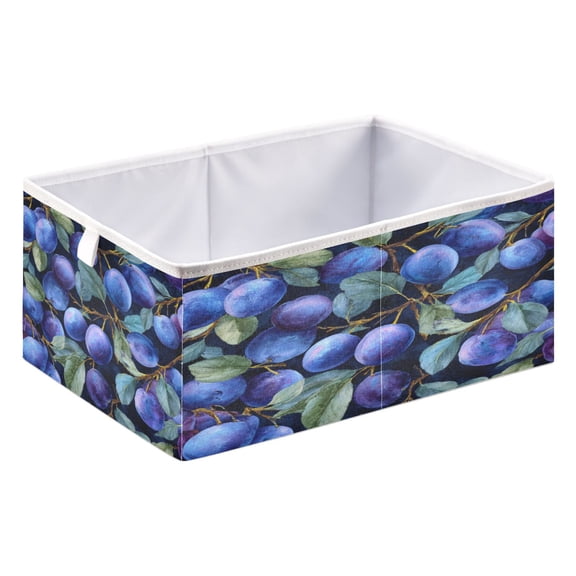 Storage Box Foldable Storable and Easy to Assemble 15.75x10.63x6.96 Inches Open Home Storage Bins Closet Storage Bins Deep Blue Plum