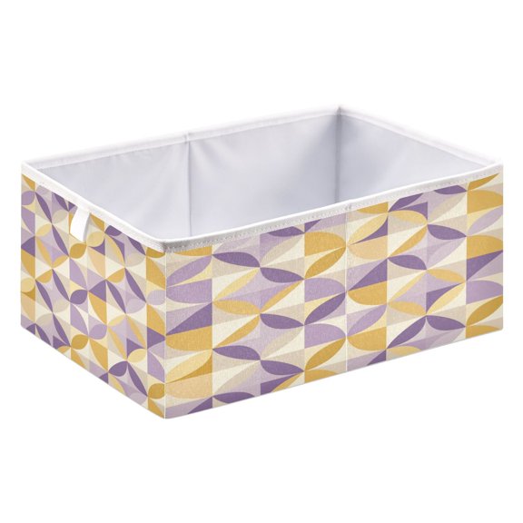 Storage Box Foldable Storable and Easy to Assemble 15.75x10.63x6.96 Inches Open Home Storage Bins Closet Storage Bins Geometric Tile Pattern