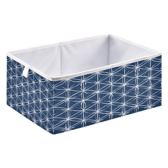 Storage Box Foldable Storable and Easy to Assemble 15.75x10.63x6.96 Inches Open Home Storage Bins Closet Storage Bins Geometric Vector with