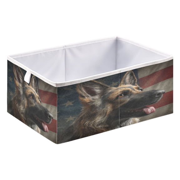 Storage Box Foldable Storable and Easy to Assemble 15.75x10.63x6.96 Inches Open Home Storage Bins Closet Storage Bins German Shepherd Photo