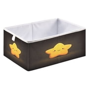 Storage Box Foldable Storable and Easy to Assemble 15.75x10.63x6.96 Inches Open Home Storage Bins Closet Storage Bins Happy Smiling Star Design