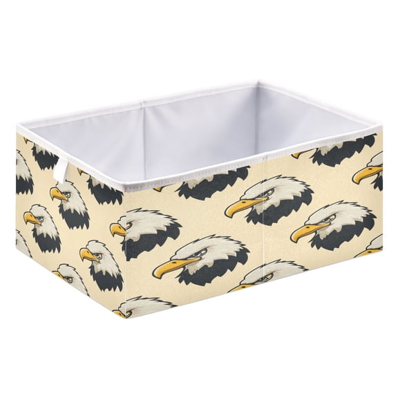Storage Box Foldable Storable and Easy to Assemble 15.75x10.63x6.96 Inches Open Home Storage Bins Closet Storage Bins Hawk’s Head Pattern