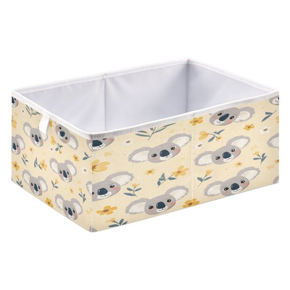 Storage Box Foldable Storable and Easy to Assemble 15.75x10.63x6.96 Inches Open Home Storage Bins Closet Storage Bins Koala Bears Digital Pattern