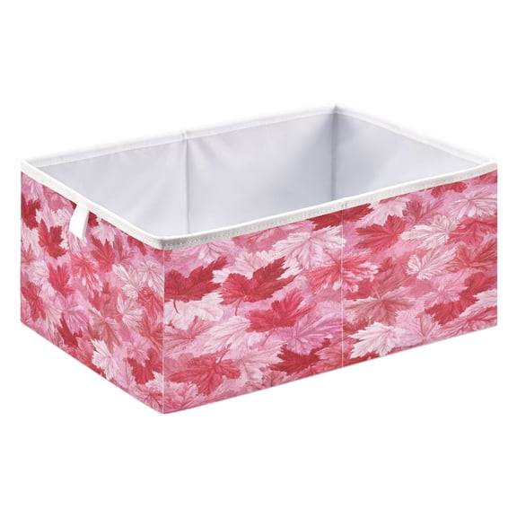 Storage Box Foldable Storable and Easy to Assemble 15.75x10.63x6.96 Inches Open Home Storage Bins Closet Storage Bins Maple Leaf