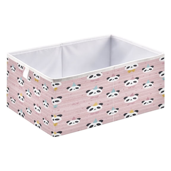 Storage Box Foldable Storable and Easy to Assemble 15.75x10.63x6.96 Inches Open Home Storage Bins Closet Storage Bins Panda Pattern Beautiful