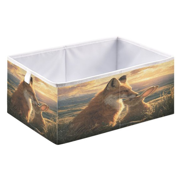 Storage Box Foldable Storable and Easy to Assemble 15.75x10.63x6.96 Inches Open Home Storage Bins Closet Storage Bins Red Fox Embracing