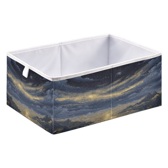 Storage Box Foldable Storable and Easy to Assemble 15.75x10.63x6.96 Inches Open Home Storage Bins Closet Storage Bins Star Night
