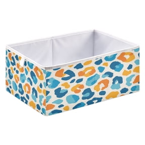 Storage Box Foldable Storable and Easy to Assemble 15.75x10.63x6.96 Inches Open Home Storage Bins Closet Storage Bins Vector Blue Spot Pattern