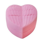 Storage Box Heart Shape Romantic Jewelry Display Case for Man and Woman 5.2x4.6x4cm Gift Box Holder Pink