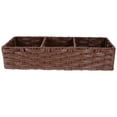 thumbnail image 1 of Storage Box Imitation Rattan Organizing Basket Woven Sundries Baskets for Shelves 3-compartment Dressing Table Plastic Metal, 1 of 6