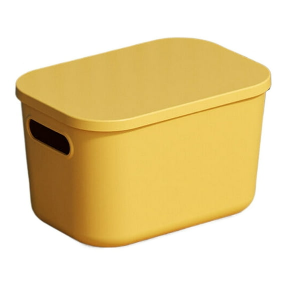 Storage Box with Lid Handle Hole, Furenl Storage Box with Lid Handle Hole Large Capacity Stackable Makeup Toys Storage Basket Home Desktop Organization Container, A Storage Box