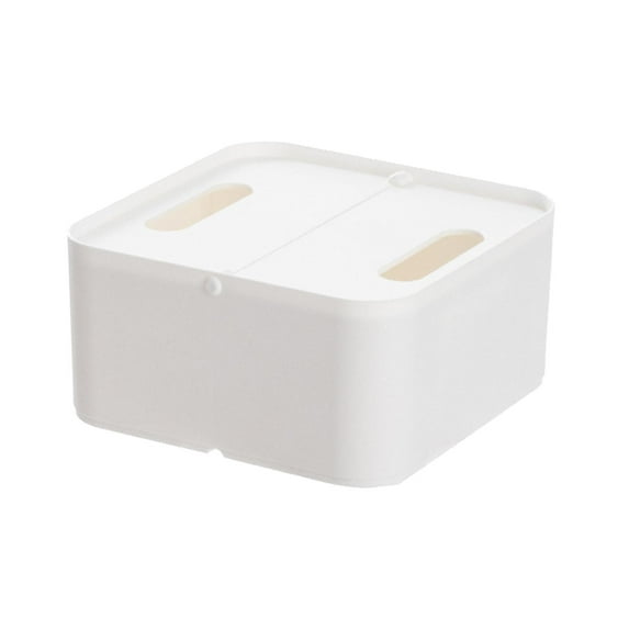 Storage Box Makeup Holders Vanity Simple with Handle Lid Table Organizers Desk Cosmetics Case Organizer for Cafe Living Room Office Bathroom Square