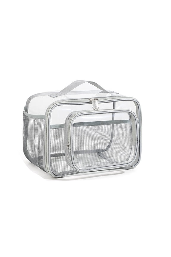 Storage Box Portable Transparent, QQZ Durable Plastic Fabric Organizer for Clothes, Lightweight Foldable Travel Camping Moving Packing Storage Bag, Gray