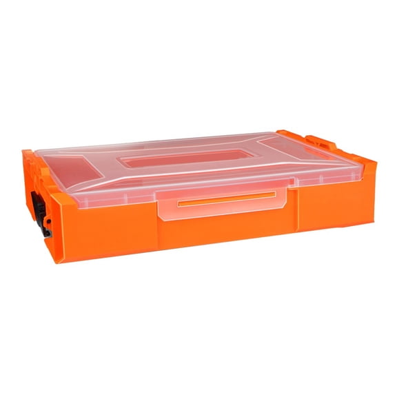 Storage Box Stackable Sundries Household Modular Hardware Parts Box Plastic Orange