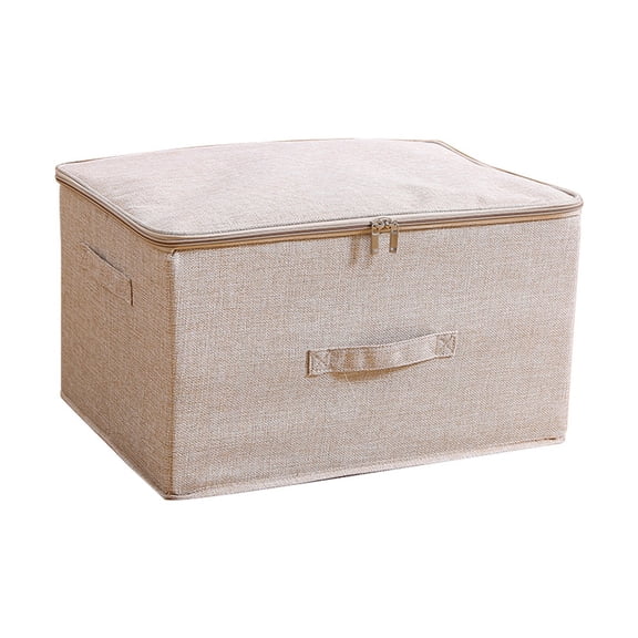 Storage Box Storage Bins Closet Organizers Clothes Storage Home Organization 1-Piece Canvas Fabric Box Large Organizer Chest Zippered Lid Heavy-Duty Handles Blanket Container