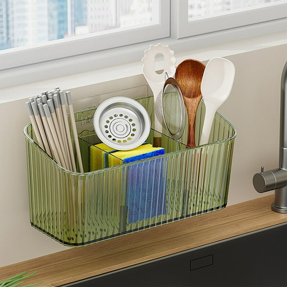 Storage Box,Storage Cases Storage Containers Storage Organizer Wall Mounted Shower Rack Bathroom Shelf Transparent Plastic Toothbrush Adhesive Hanging Box Suitable For Bathroom Kitchen Cabinet