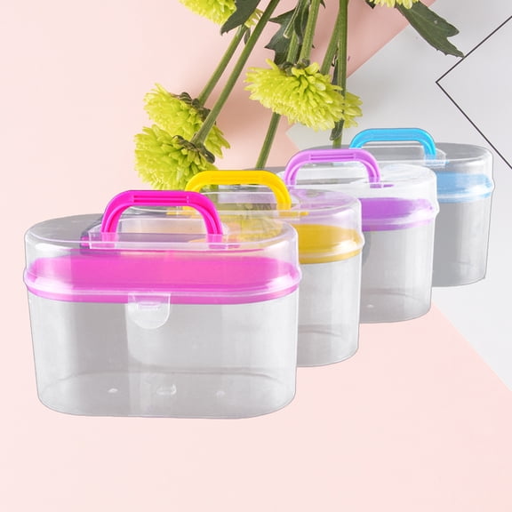 PENIKOKO Sewing Carrying Cases Random Color Plastic Storage Container 1Set 5.7x3.7x2.8in