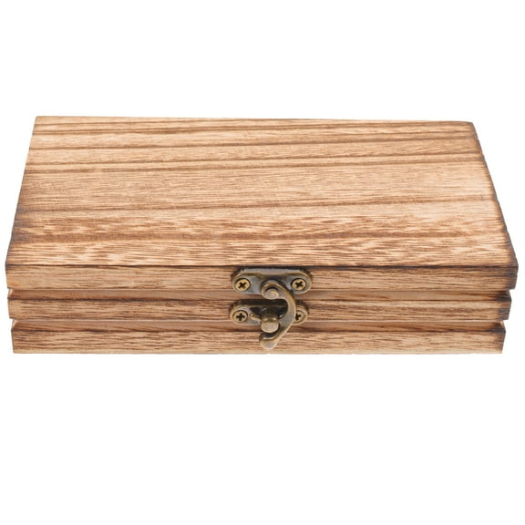 STRANDCHIC Small Treasure Box Rustic Trinket Box Decorative Keepsakes Organizer Bamboo Wood Alloy Multipurpose Storage