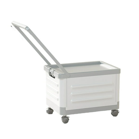 Storage Box On Wheels With Foldable Trolley For Home Office Or Classroom Organization And Easy Transport Lightweight Durable Plastic Construction And Simple Assembly