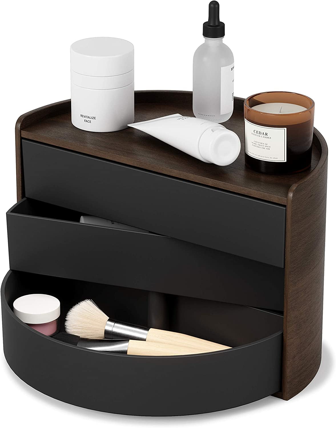 Moona Poplar Wood Collapsible Kids' Jewelry Box in White/Natural