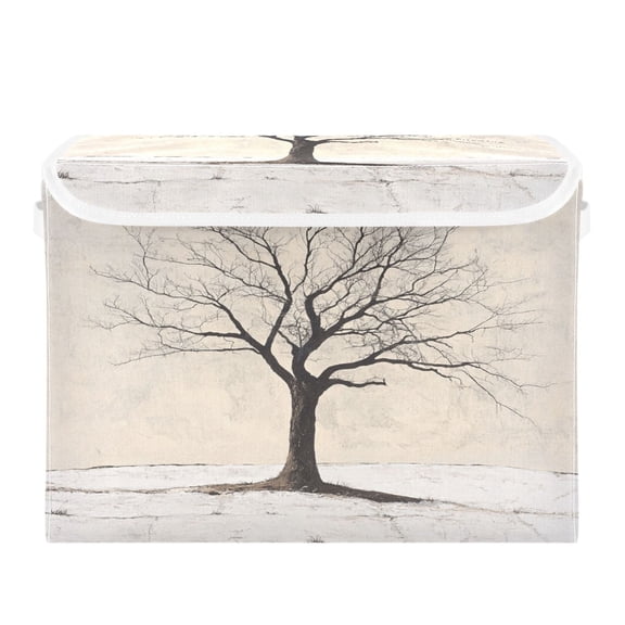 Storage Box With Lid 16.5x12.6x11.8In Foldable Stacked Household Storage Box Beautiful Dead Tree