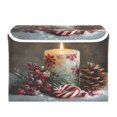 thumbnail image 1 of Storage Box With Lid 16.5x12.6x11.8In Foldable Stacked Household Storage Box Beautiful Santa Claus Candle, 1 of 7