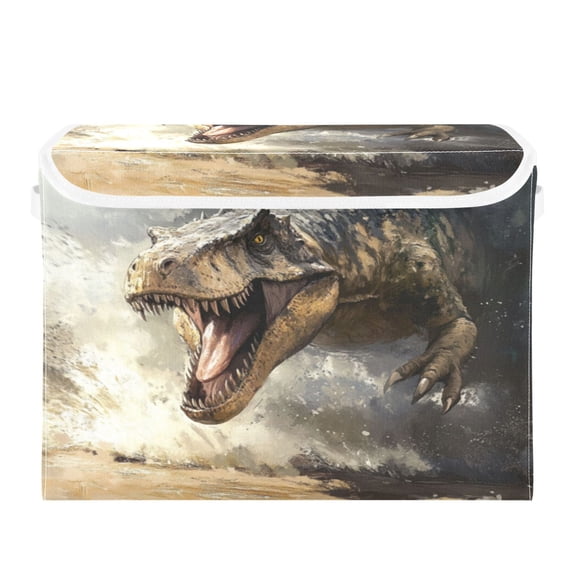 Storage Box With Lid 16.5x12.6x11.8In Foldable Stacked Household Storage Box Big-billed Dinosaur