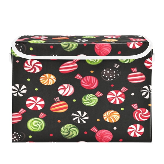 Storage Box With Lid 16.5x12.6x11.8In Foldable Stacked Household Storage Box Candy Cute