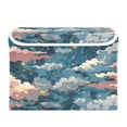 thumbnail image 1 of Storage Box With Lid 16.5x12.6x11.8In Foldable Stacked Household Storage Box Cartoon Blue Cloud, 1 of 7