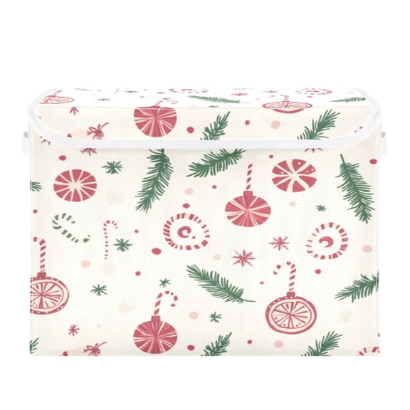 Storage Box With Lid 16.5x12.6x11.8In Foldable Stacked Household Storage Box Christmas Lollipop