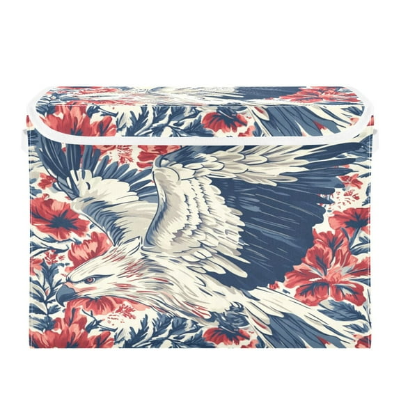 Storage Box With Lid 16.5x12.6x11.8In Foldable Stacked Household Storage Box Colored Eagle